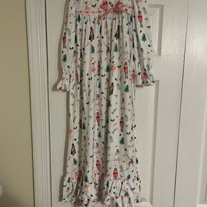 Girls' Festive Nightgown with Nutcracker Print